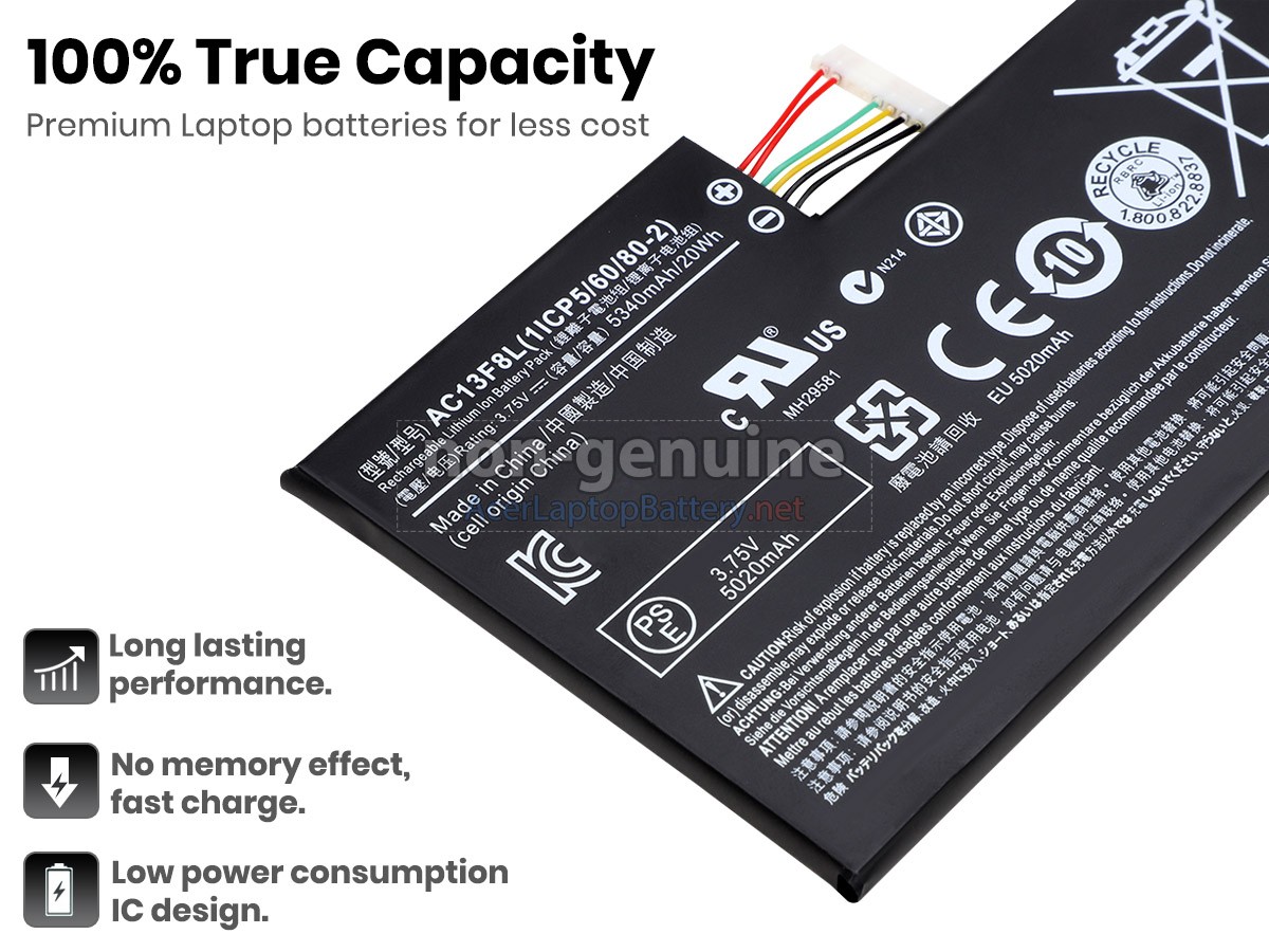 Acer Iconia Tab A1-A810 battery